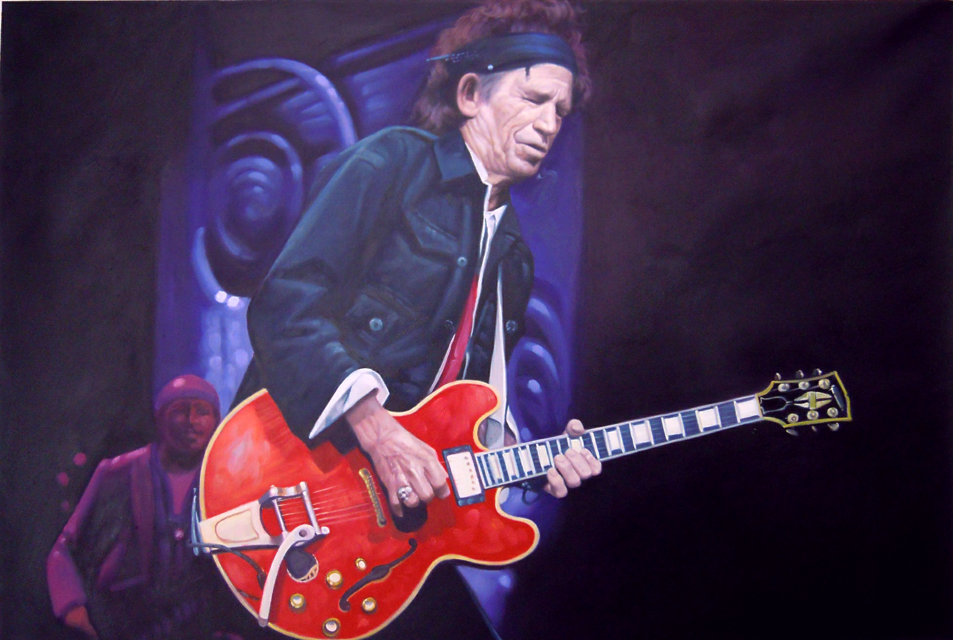 Keith Richards - Olieverf op Canvas - 60 x 90 cm